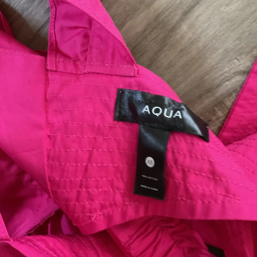Aqua MIDI Dress Women's Pink Ruffled Pullover Sundress Size Small Back Tie